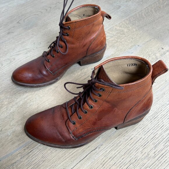 Frye Leather Women's Ankle Combat Boots - Size 7 - Picture 9 of 10